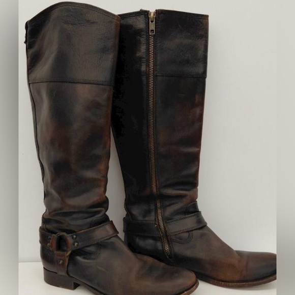 Frye, size 8.5, Melissa Dark Brown Leather Riding Boots - Picture 2 of 5